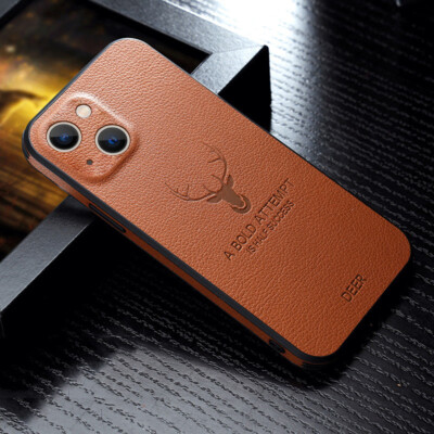 Deer Leather Silicone Phone Case For iPhone 17 16 15 14 13 12 Pro Max 11 Cover
