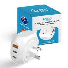 Ceptics Australia, China Travel Adapter USA to Type INew Zealand, Argentina