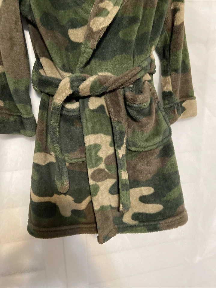 Roupão verde camuflado autêntico JK Boys J. cáqui tamanho XS 4-5 com gravata - Imagem 4 de 4