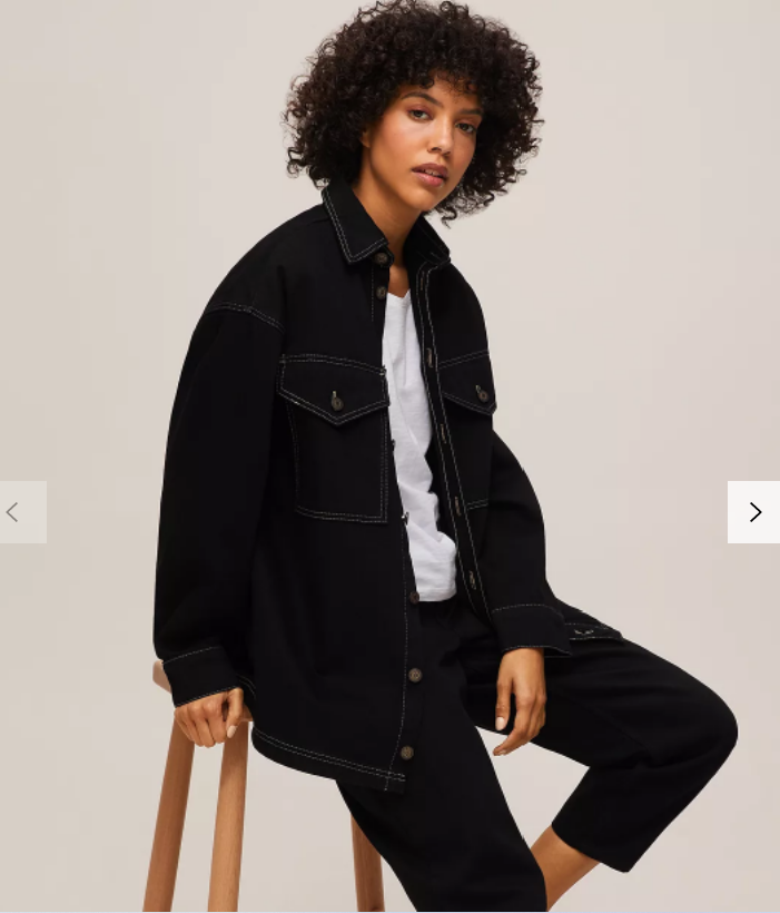 Mother of Pearl Organic Cotton Denim Overshirt Jacket Black RRP