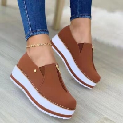 Zapatillas De Cuña Deportivas Para Mujeres Zapatos Cómodo Moda Casual  Plataforma
