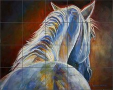 Ceramic Tile Mural Kitchen Shower Backsplash Williams Horse Equine Art DWA014