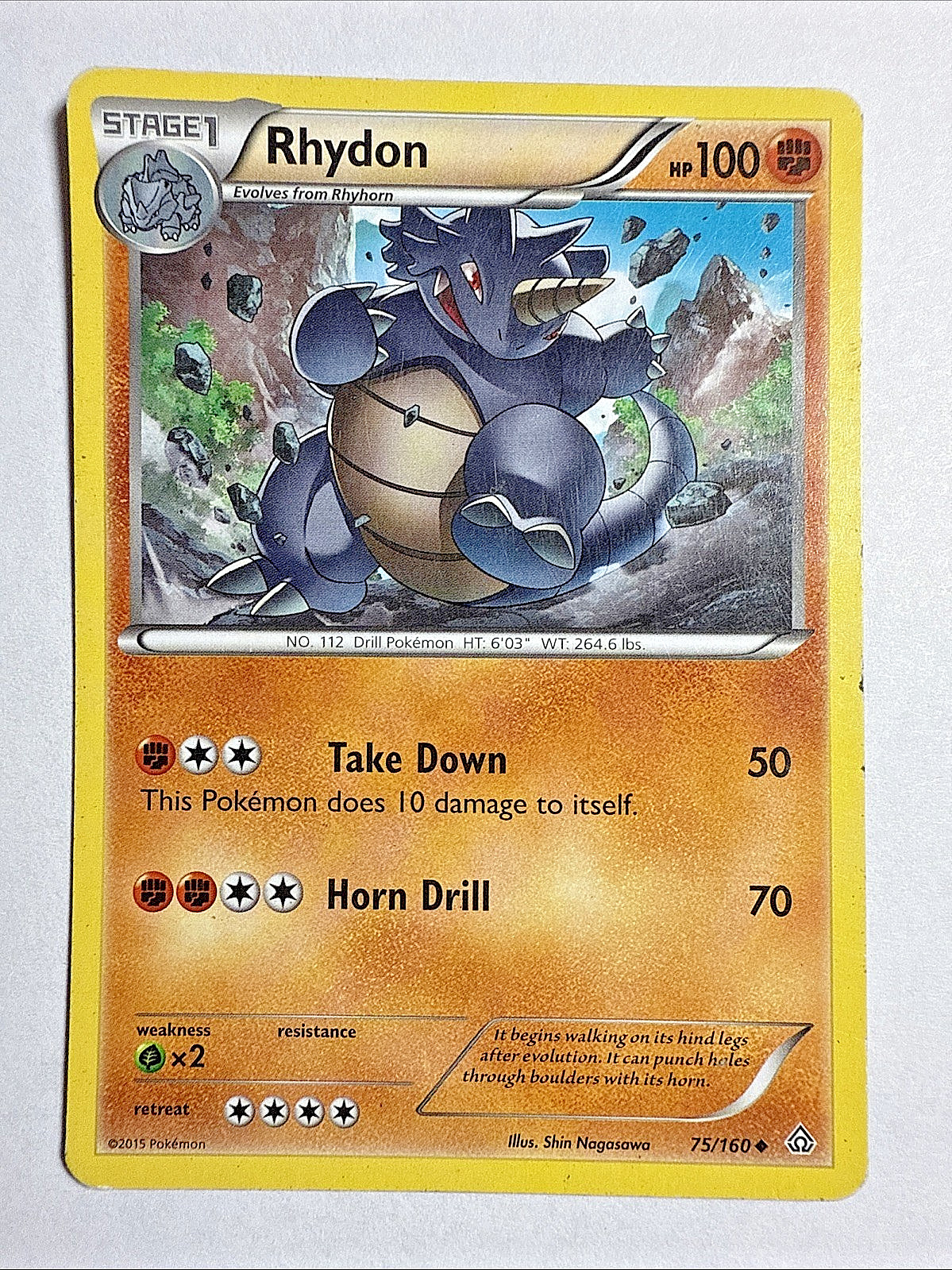 Primal Clash - Non Holo - Rhydon 75/160 XY Pokemon English LP (US Seller)