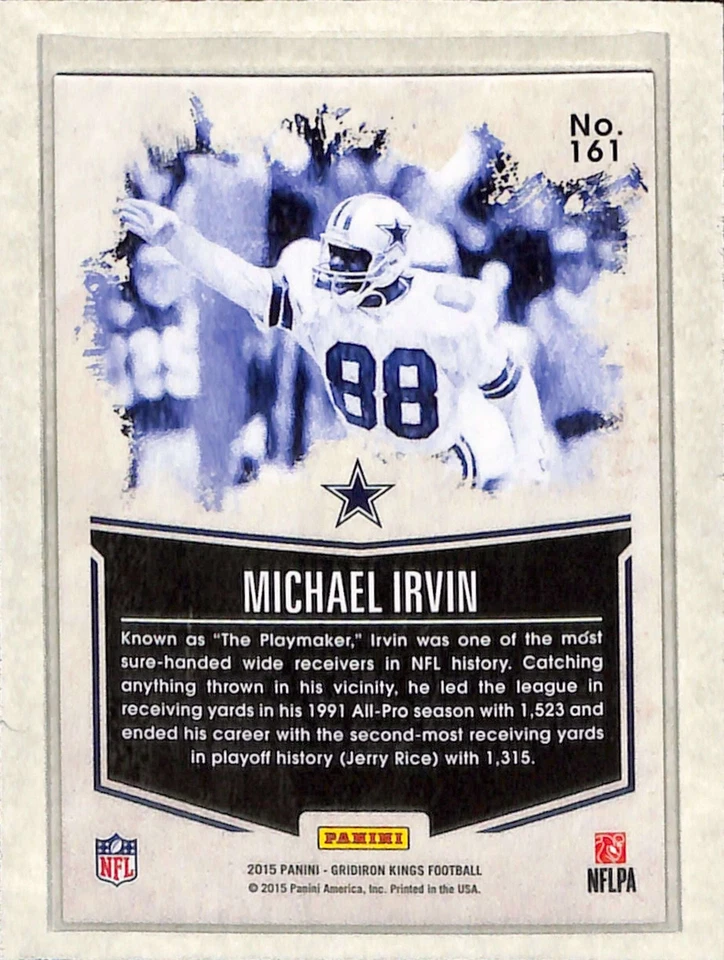 2015 Panini Gridiron Kings #161 Michael Irvin Brown Frame Limited Lithograph NM - Image 2 of 2