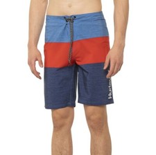 Hurley Colorblock Board Shorts 20" Mens Size 32 Blue Heroic Red Swim Trunks NWT