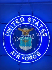 New United States Air Force Lamp Light Neon Sign 24"x20" With HD Vivid Wall Bar