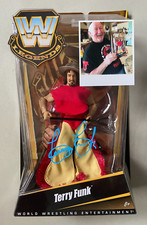 Autographed Terry Funk Figure WWE Mattel Elite Legends Signed Photo Proof