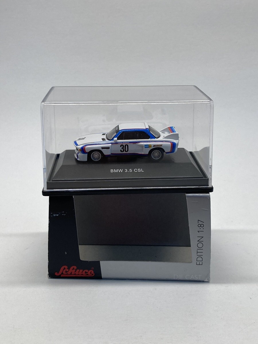 Schuco 1/87 HO BMW 3.5 CSL Miniature Sport Car #30 White Diecast