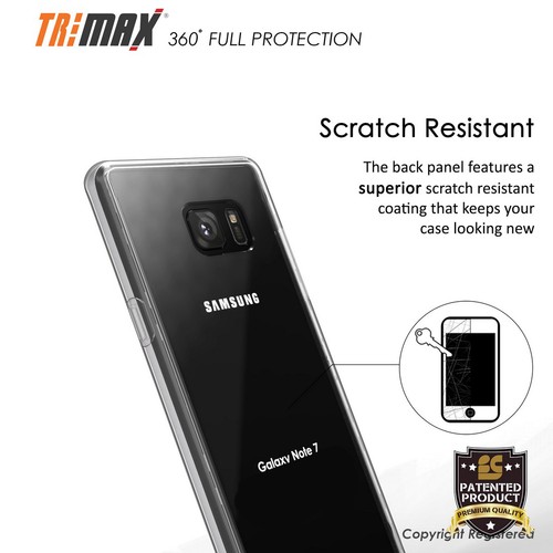 For Galaxy NOTE 7 FE N930 TriMax Transparent Slim 360 Full Body Protector Case - Picture 5 of 11