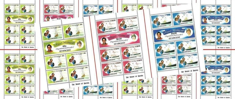 💲 ST.VINCENT 1981 ROYAL WEDDING = DIANA & CHARLES x30 M/S MNH 💲 WHOLESALE 💲