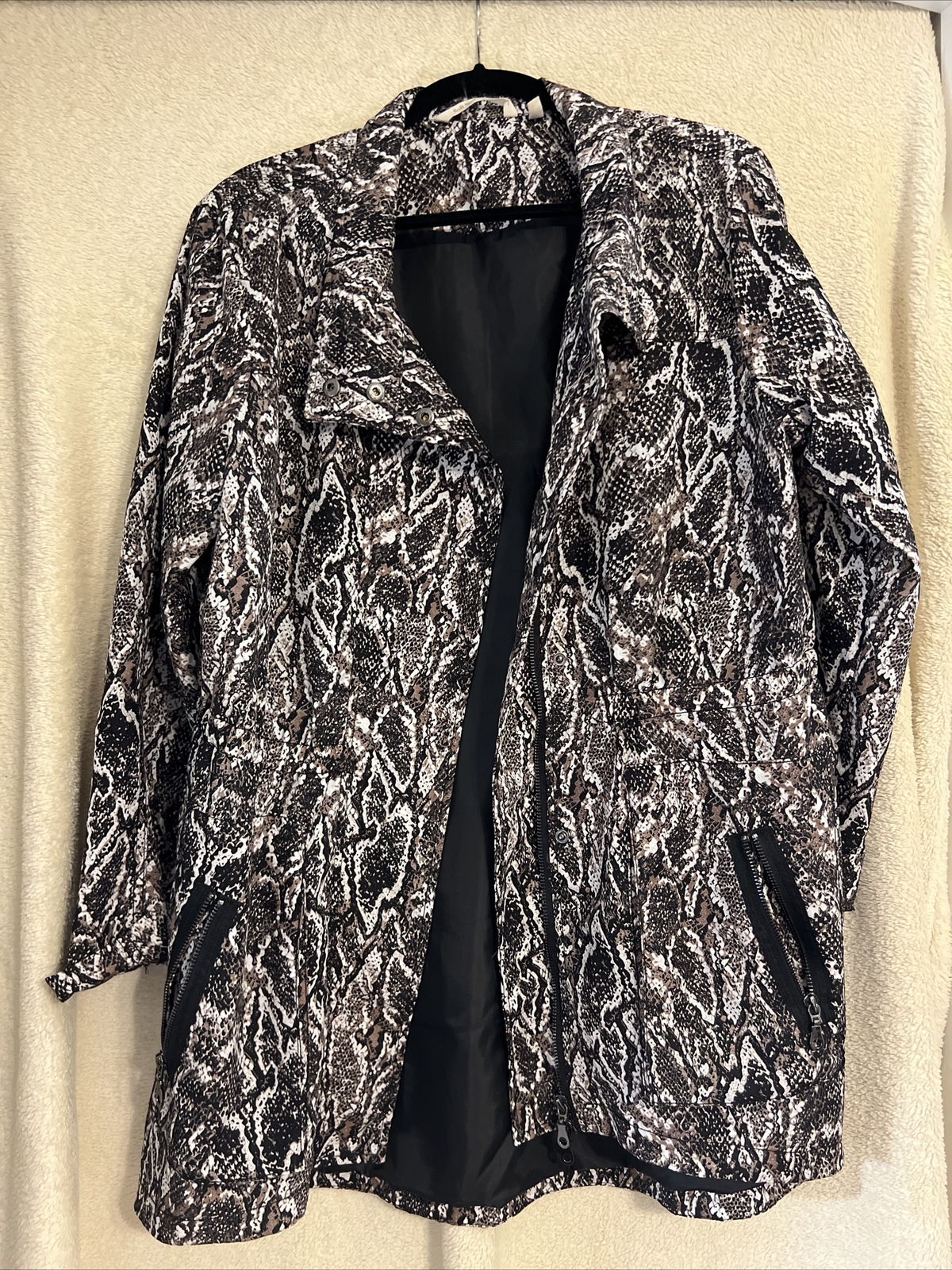 Soft Surroundings Black Python Viper Jacket Mediu… - image 1