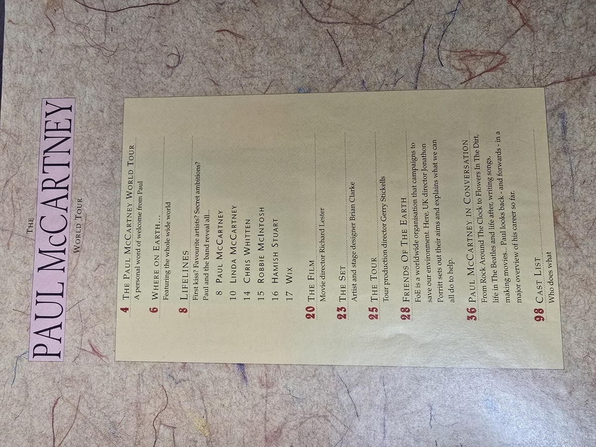 Vintage Paul McCartney Concert Program & Magazine 1989 1990 World