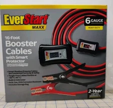 Everstart maxx 16 foot booster cables with smart protector 6 gauge heavy duty