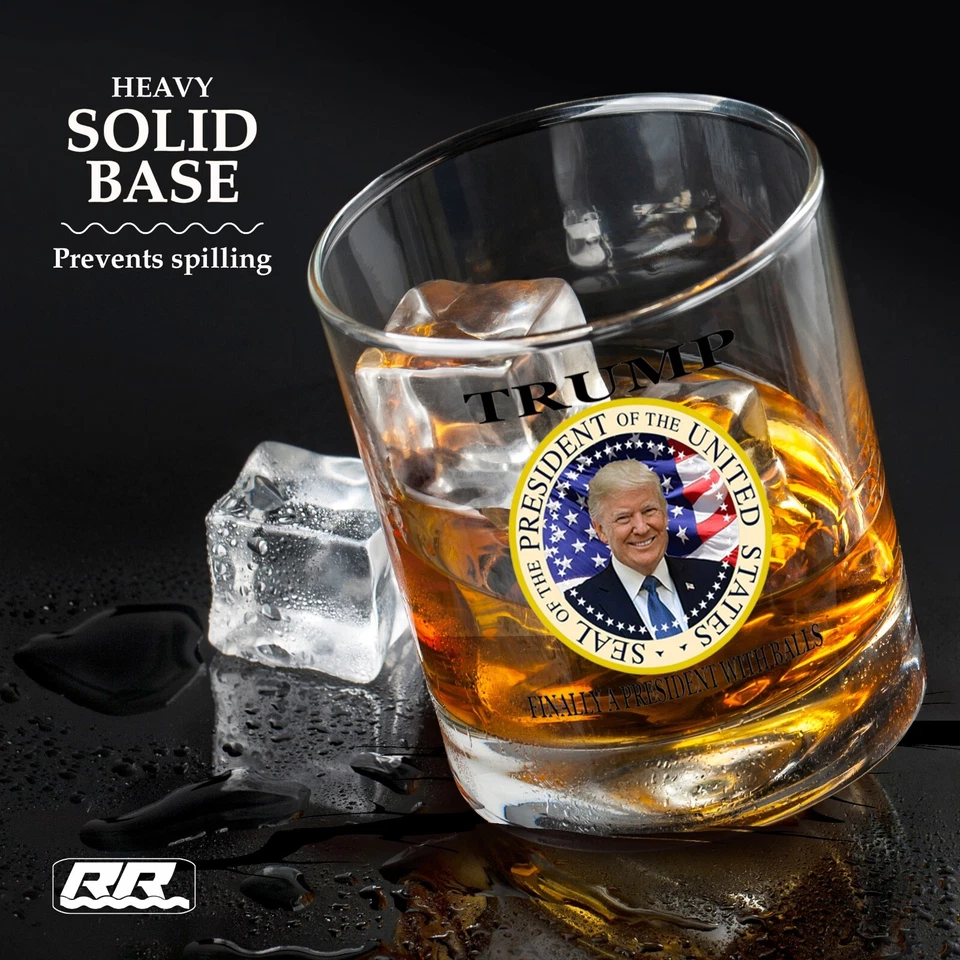 Donald J. Trump finalmente un sello presidencial vaso de whisky antiguo bandera de EE. UU. Foto 4 de 4