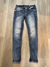 Miss Me Jeans Size 26 ME3062SR Standard Skinny Flap Bling Pocket Embellished