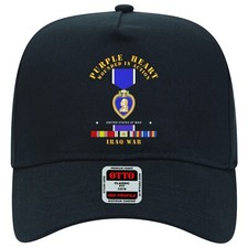 Baseball Cap - Purple Heart - WIA w IRAQ SVC w Purple Heart Ribbon