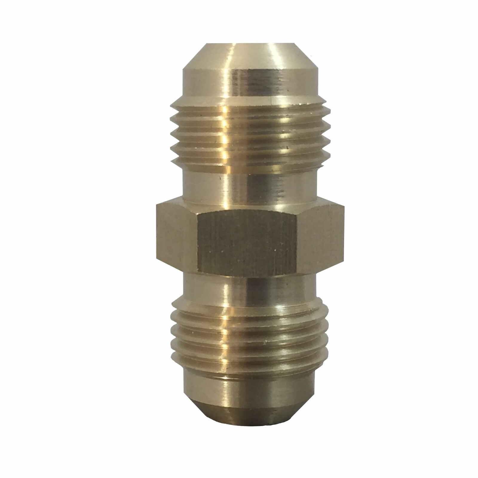 Male Union Connector 3/8" x 3/8" Brass Tube Coupler Pipe Fitting Flare SAE 45°