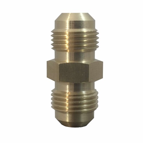 Male Union Connector 3/8" x 3/8" Brass Tube Coupler Pipe Fitting Flare SAE 45°