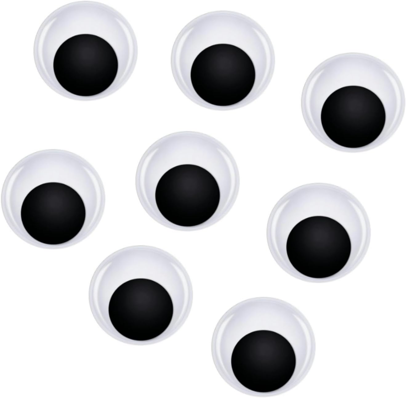 8Pcs Large Googly Wiggle Eyes with Self Adhesive 2 Inch Giant Black Plastic Stic