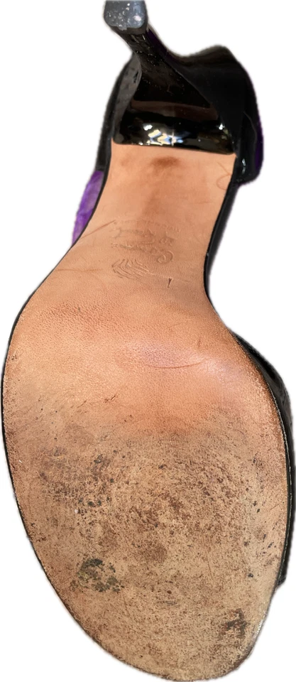 Comme Il Faut размер 37 (7,5) черная лакированная кожа, ленточный галстук, сделайте заявление - Изображение 3 из 3