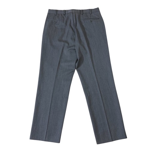 Brooks Brothers W34 x L29.5 Gray Straight Flat Front 100% Wool Dress Pants - Picture 4 of 5