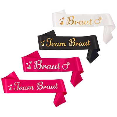 Braut Team Braut Schärpe JGA Junggesellinnenabschied Hochzeit - wählbar