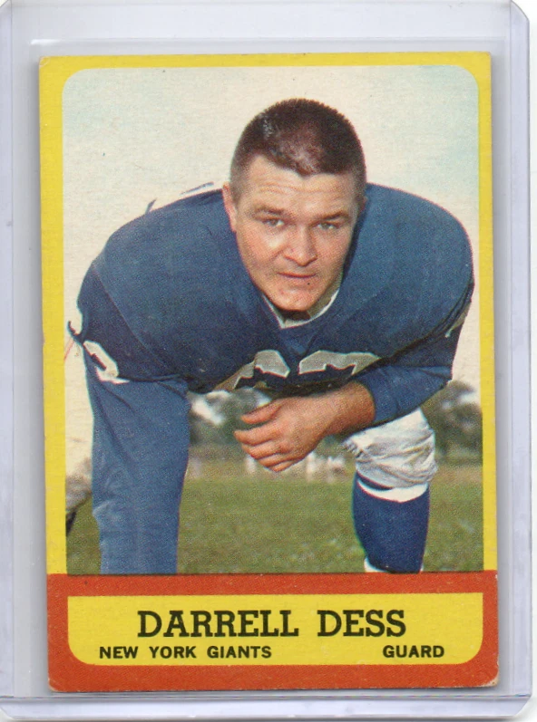DARRELL DESS 1963 TOPPS FOOTBALL ROOKIE CARD #54 VG GIANTS A110
