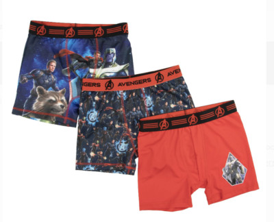 Marvel Boys Avengers Endgame 3pc Boxer Briefs Boxer Shorts Underwear 4 XS 6 S