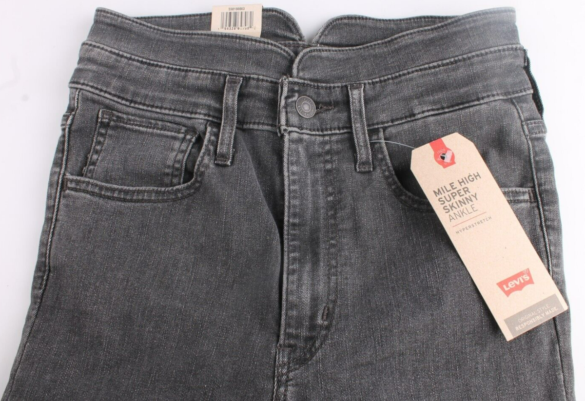 Grey Mile High Super Skinny Ankle Jeans Levis Mile High Super