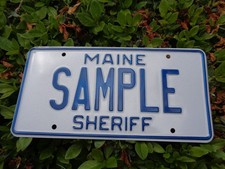 Vintage Maine Sample Sheriff License Plate Police Officer Law Embossed