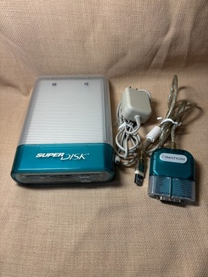 Imation Super Disk External USB Floppy Drive MAC Bondi Blue Teal Macintosh