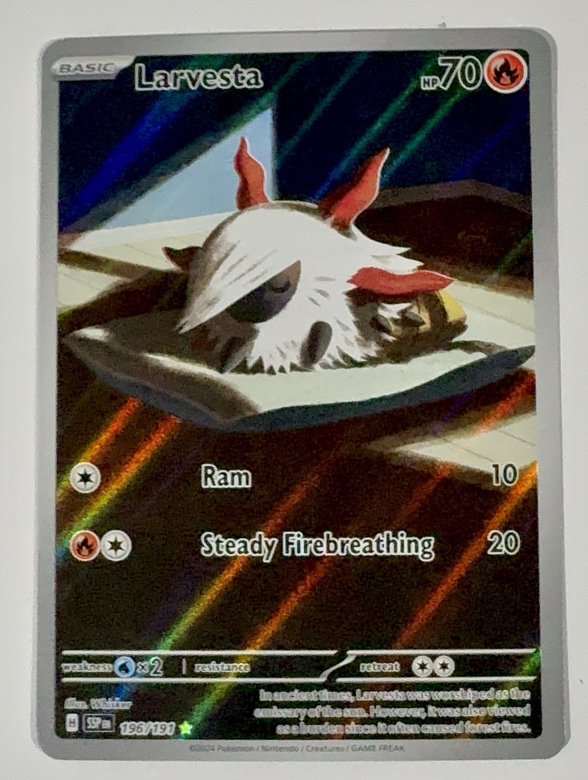 Larvesta 196/191 Surging Sparks Full Art Ultra Rare Holo Pokemon TCG Card NM