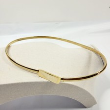VTG 80s Gold Tone Snake Chain Omega Belt 23.5-27" Stretchy