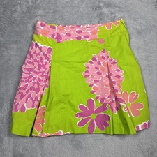Lilly Pulitzer Shirt Girls 14 Green Pink Floral Lined Colorful