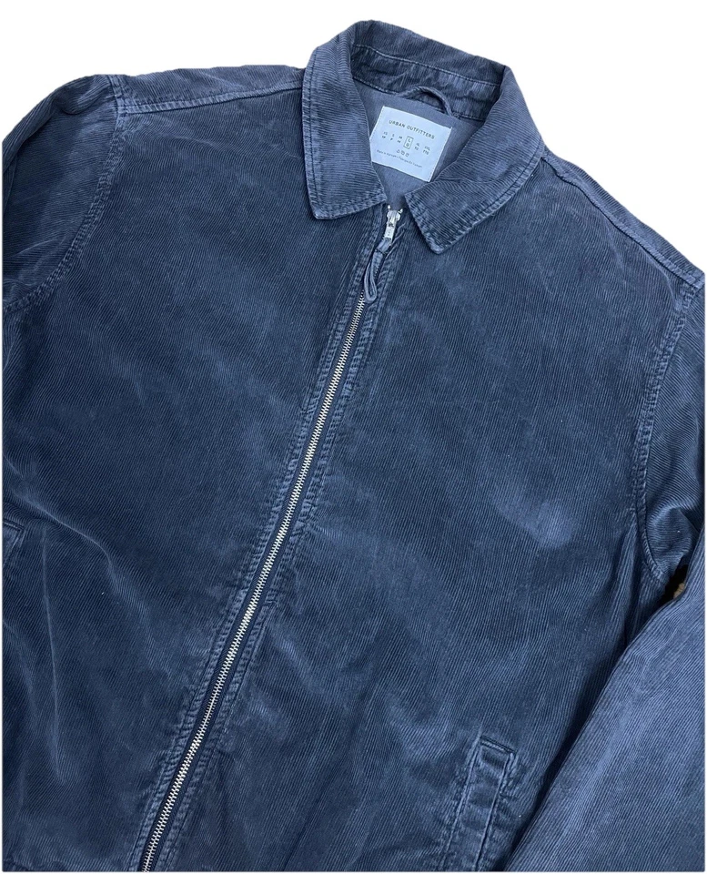 Urban Outfitters Corduroy Harrington Jacket Size L Gray Bomber Zip Up - Image 2 of 4