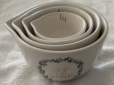 Creative Co-Op White Ceramic Stoneware Measuring Cups Set of 4 CERP2-489