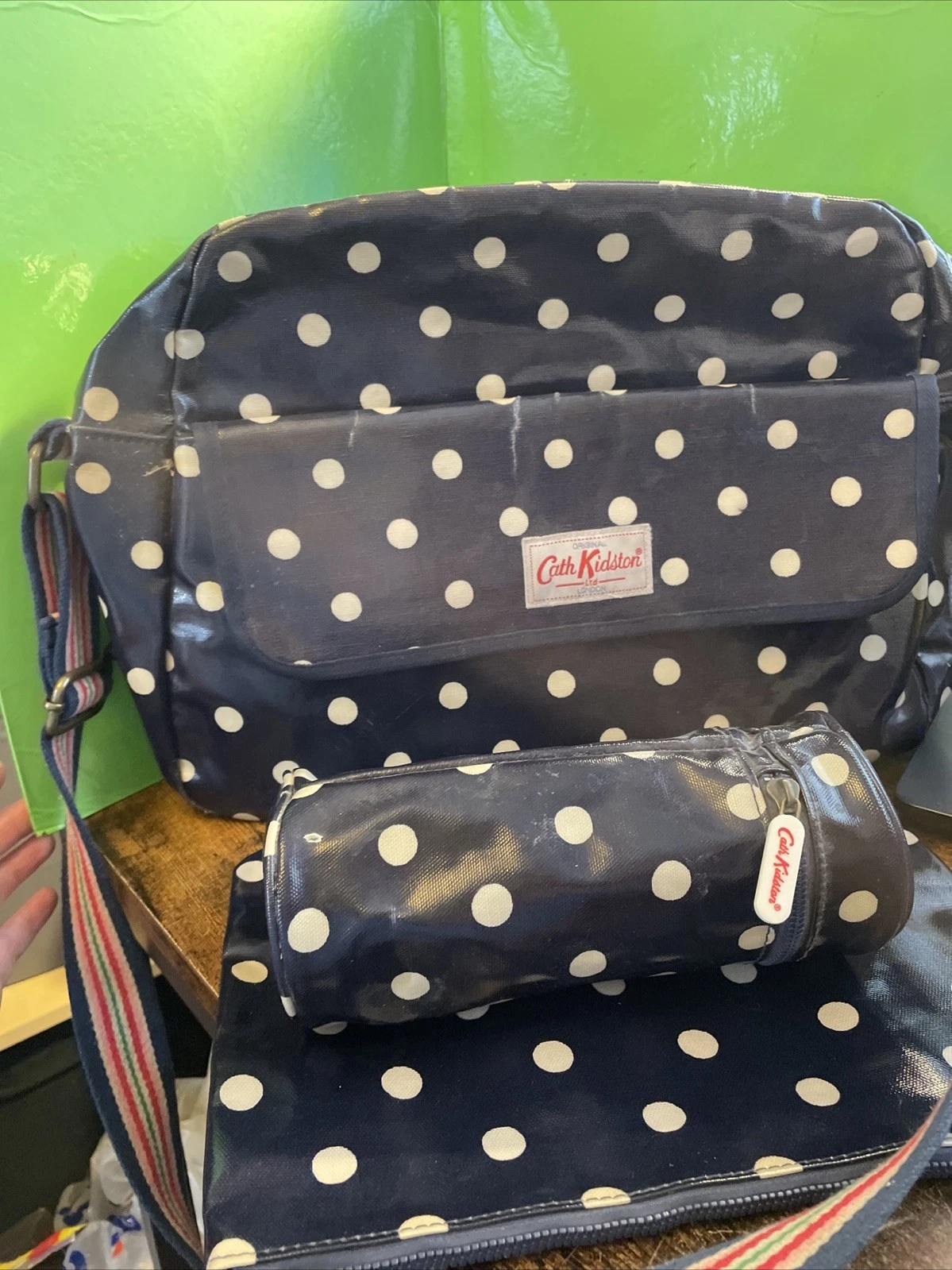 Cath Kidston Floral PVC Changing Bag with mat, bottle holder and flat wallet