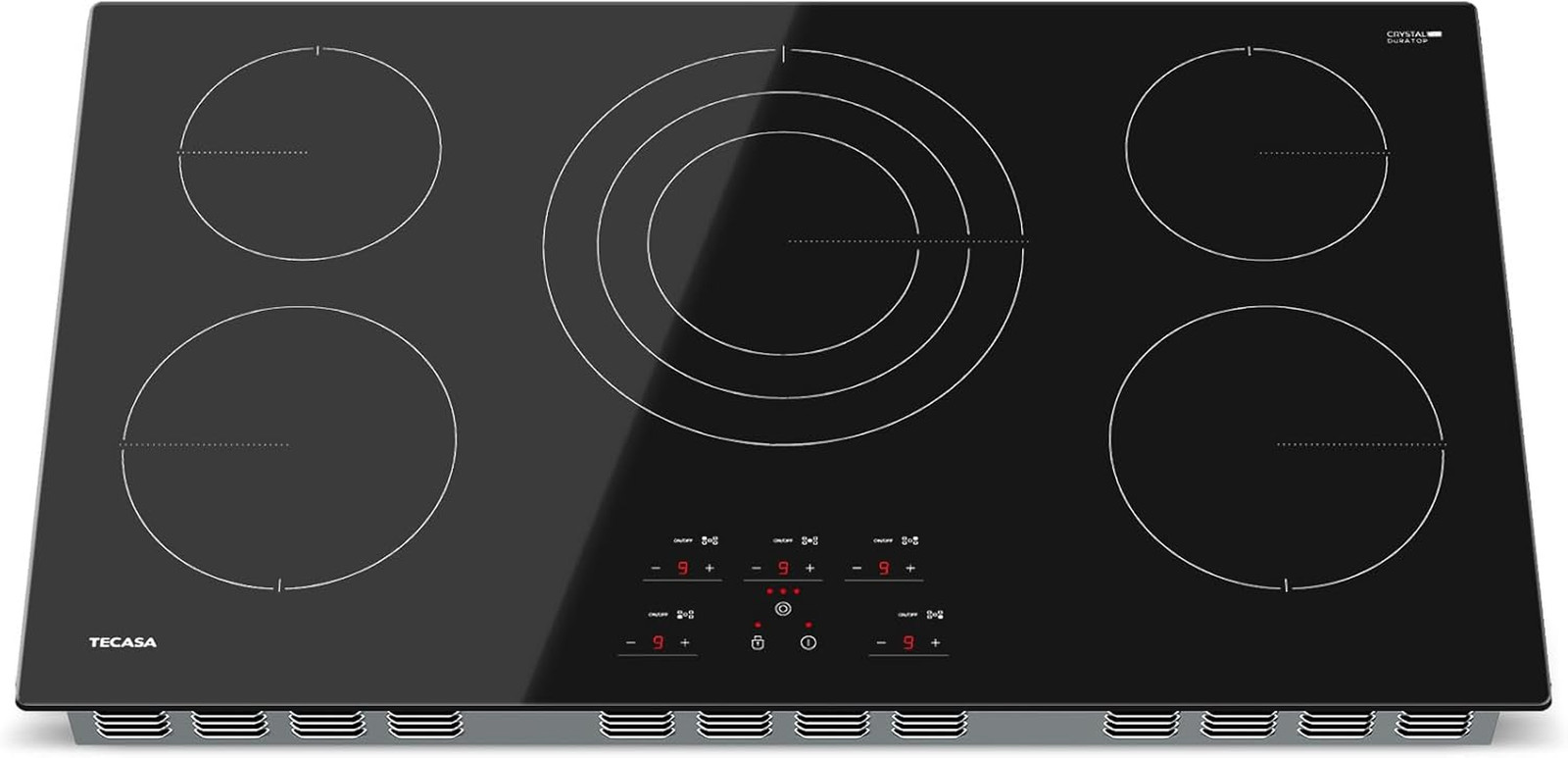 36 Inch Electric Cooktop,  9000W Radiant Electric Hob with 5 Burners, 240V Built
