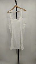 Quince Women Power-Up Square Neck Dress Classic White Basic Sleeveless XL