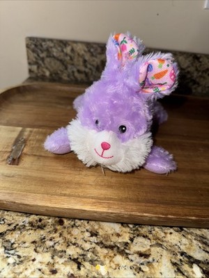 Greenbrier Fuzzy Friends Easter Bunny Rabbit 7'' Purple Lying Plush Soft Toy Bow