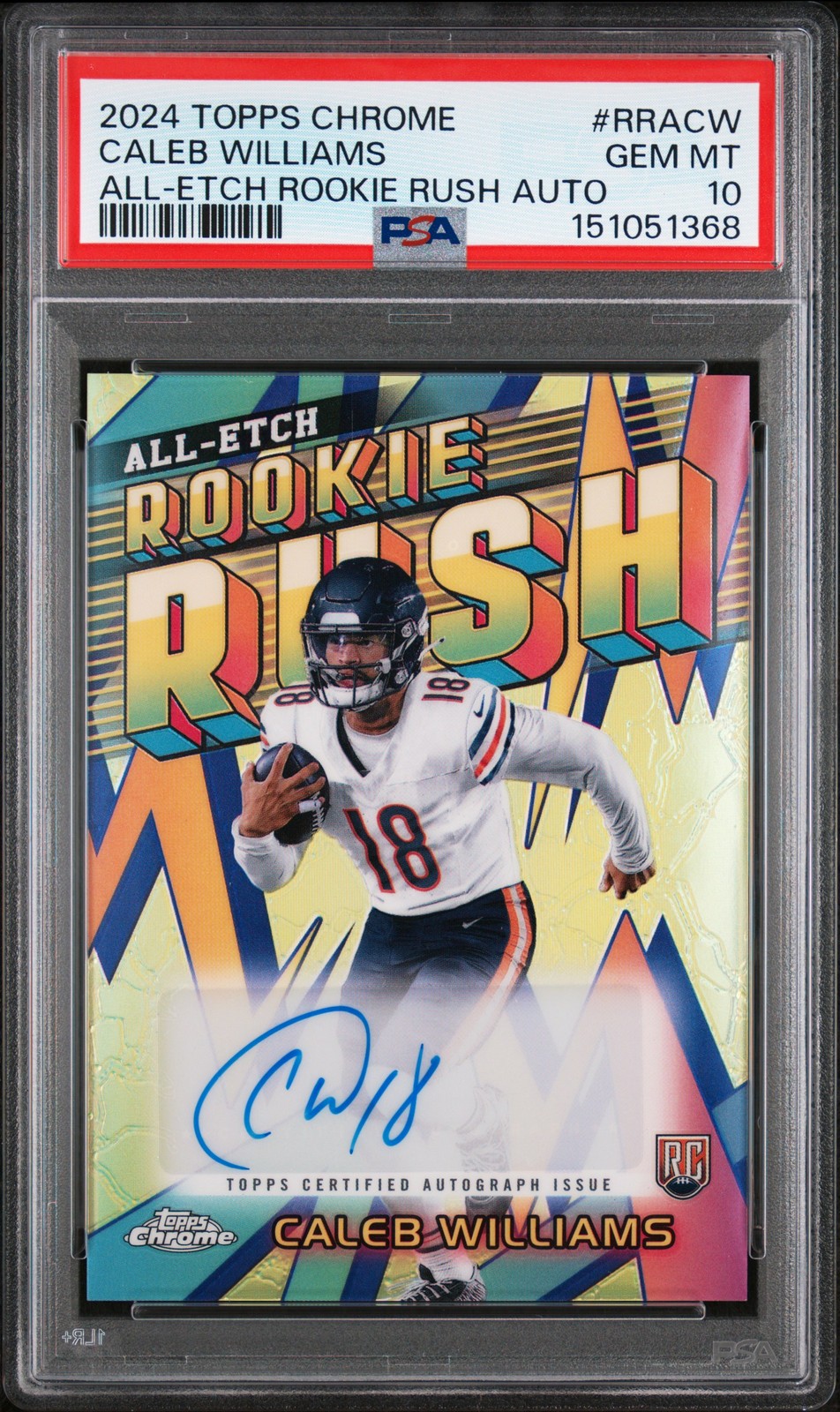 Caleb Williams Topps Chrome All-Etch Rookie Rush Autographs #RRACW Base