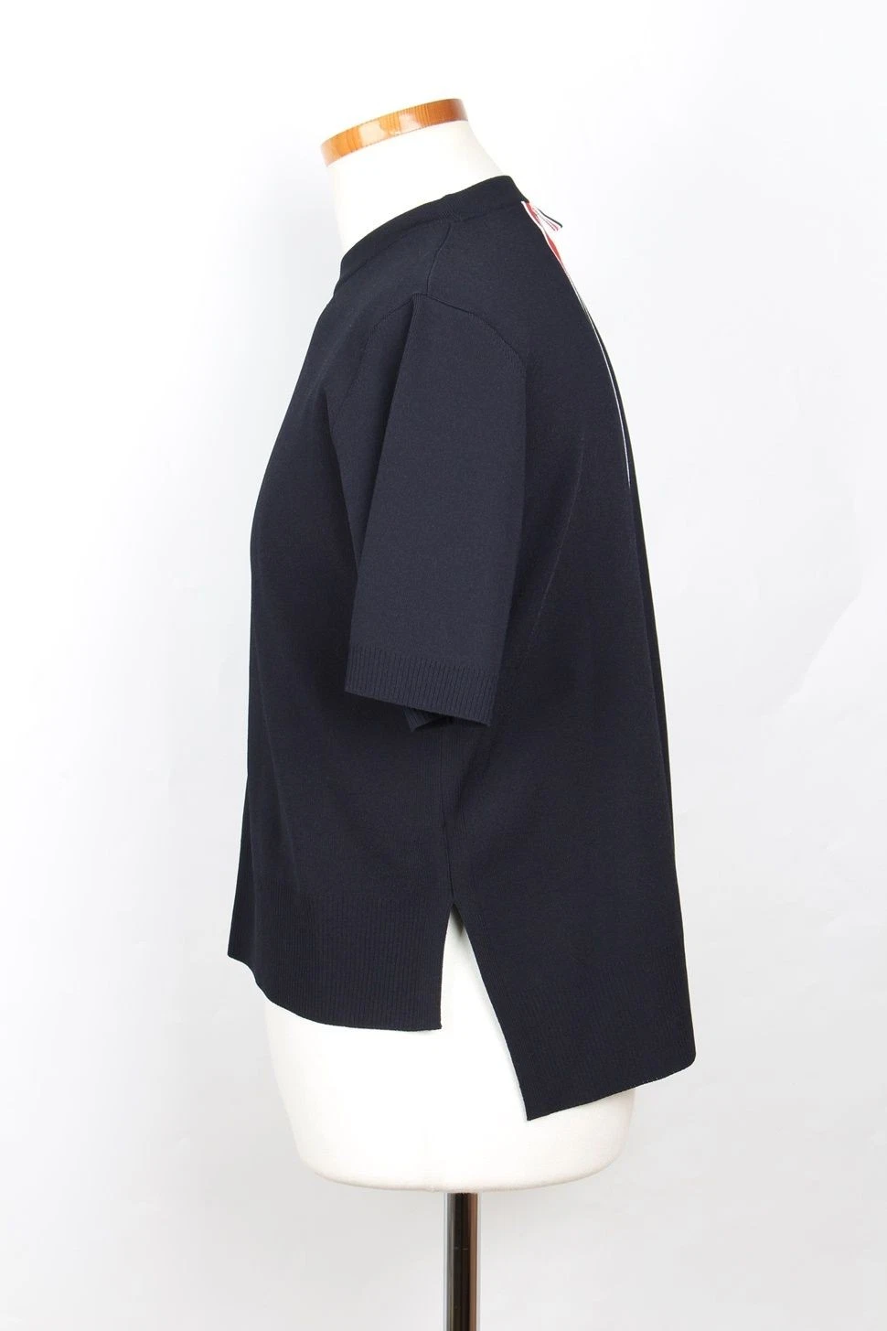 T shirt manica corta Thom Browne a righe intarsiate RWB 40 67944846