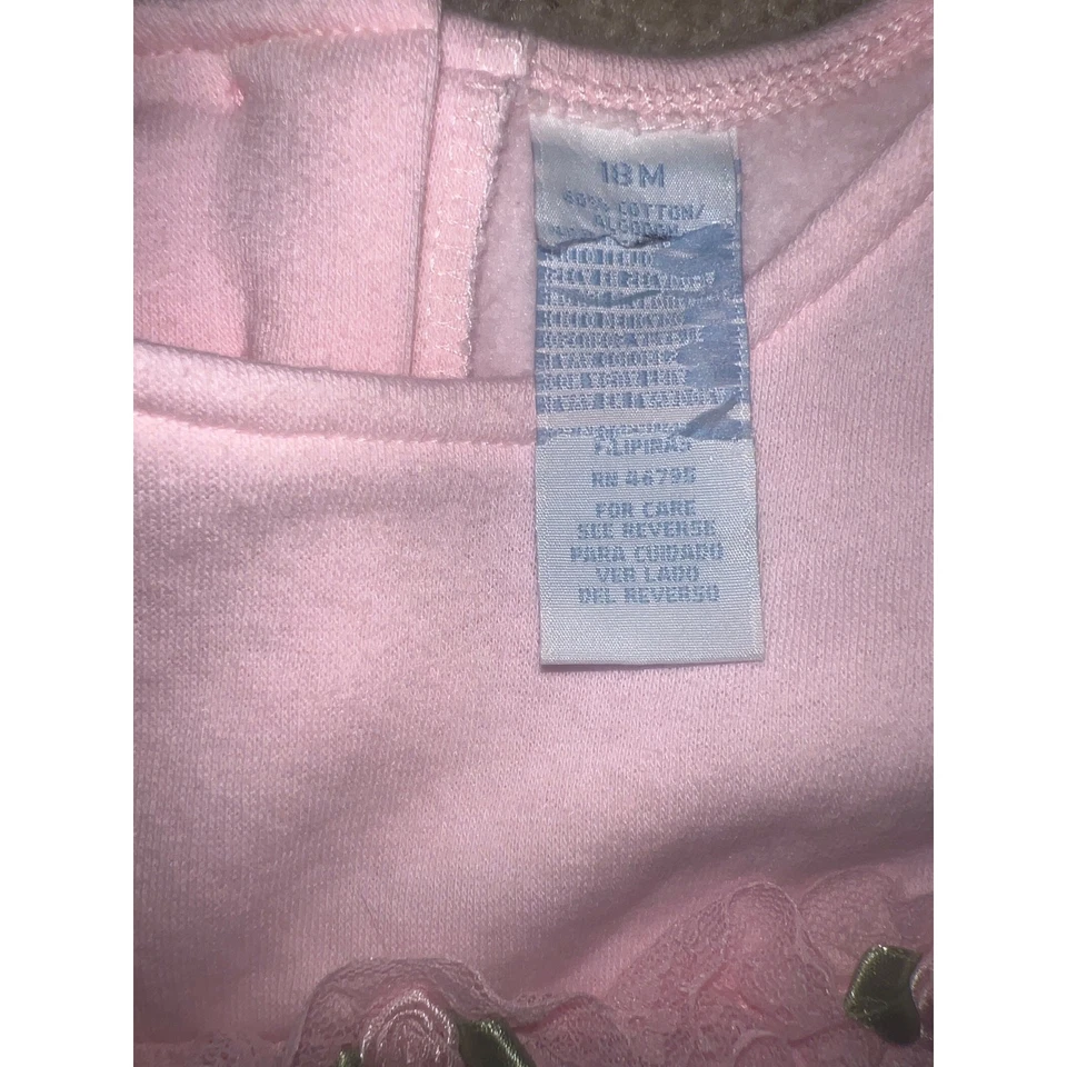 Vintage Disney Baby Minnie Mouse and Daisy pink embroidered rose sweatshirt 18m - Image 4 of 4