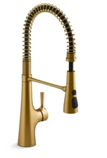 Kohler Tempered Pre-Rinse Pullout Spray K-24662-2MB Kitchen Faucet Moderne Brass