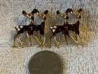 2 PAIR PINS BAR LAPEL DEER DOE COLORFUL RED BROWN & DOE SPOTS  ANTIQUE VINTAGE — photo 4