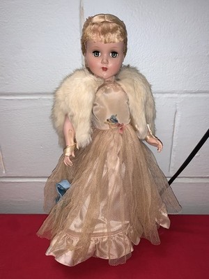 Beautiful! Vintage Nancy Lee Or Nanette All Original Hard Plastic Doll Fur Coat