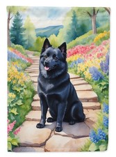 Caroline's Treasures Schipperke Spring Path Garden Flag DAC6708GF