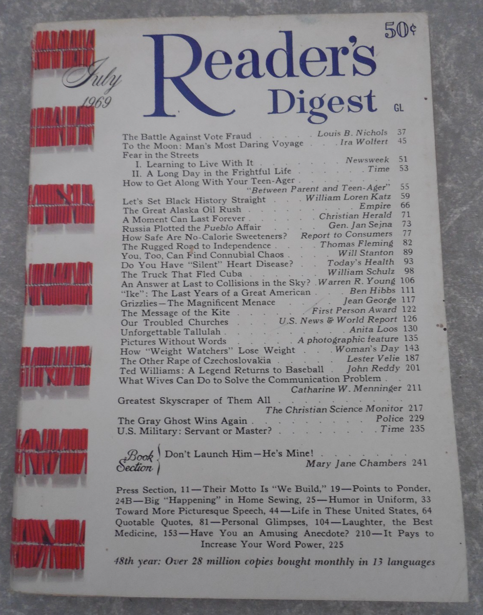 Heddon Catalogs 1902-1953 洋書　貴重 READER'S DIGEST JULY 1969, TO THE MOON, TWIN TOWERS, BLACK HISTORY