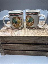 Set Of 2 Vintage Rooster Mugs By Cardinal Inc...