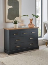 Shenfield 3 + 4 Drawer Chest Graphite Wood Effect Bedroom Living Storage
